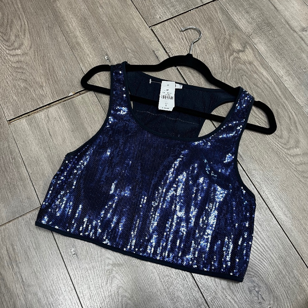 NWT sequin crop tank